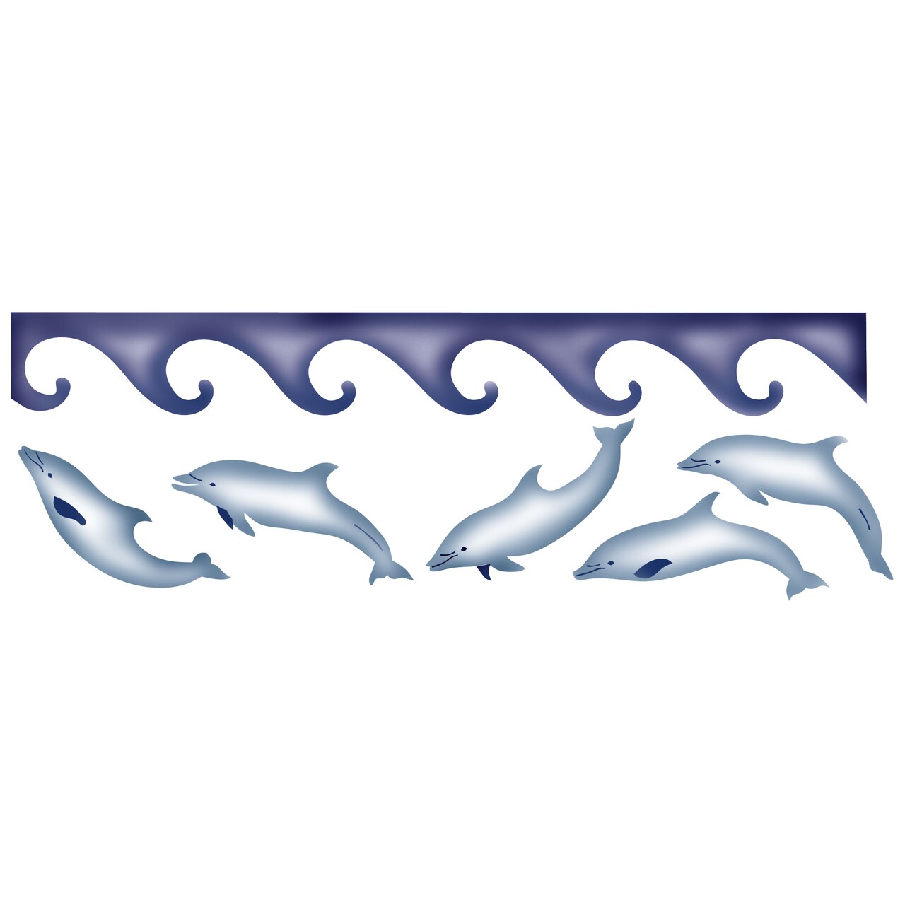Dolphin Wall Stencil | 609 by Designer Stencils | Animal & Nature Stencils | Reusable Art Craft Stencils for Painting on Walls, Canvas, Wood | Reusable Plastic Paint Stencil for Home Makeover | Easy to Use & Clean Art Stencil